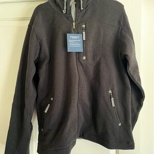 Lands' End Black Full-Zip Fleece Jacket